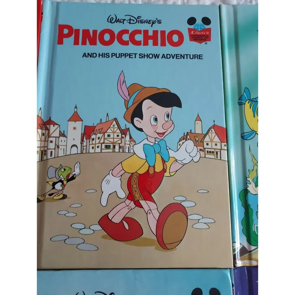 Wonderful World Of Reading Disney Lot Of 10 Books Bambi Aladdin Pinocchio Mermid